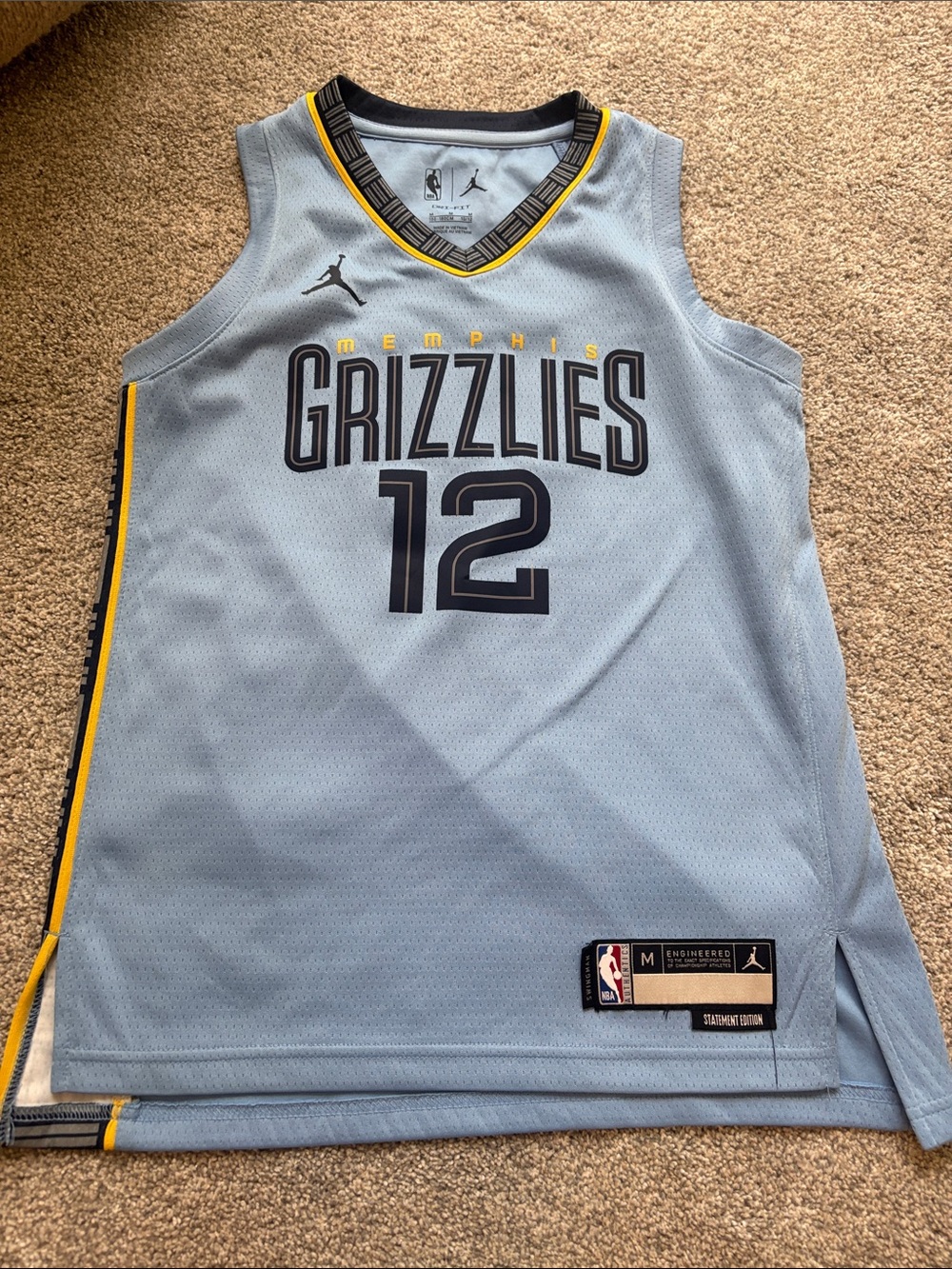 Jordan Memphis Grizzlies #12 Light Blue Basketball Jersey Med